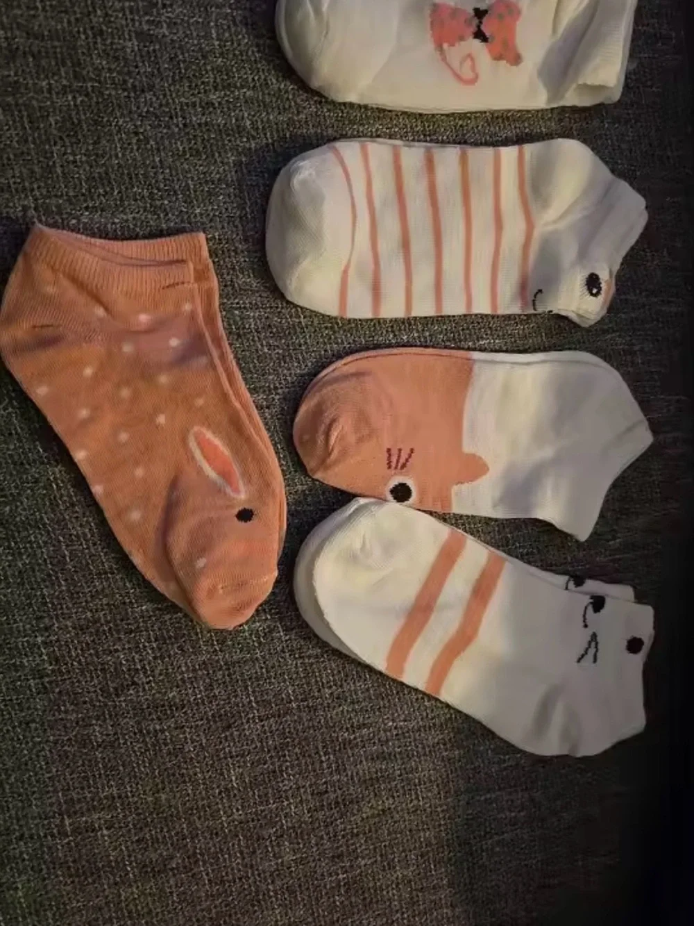 Men's Athletic No-Show Socks - Peach/White Pack